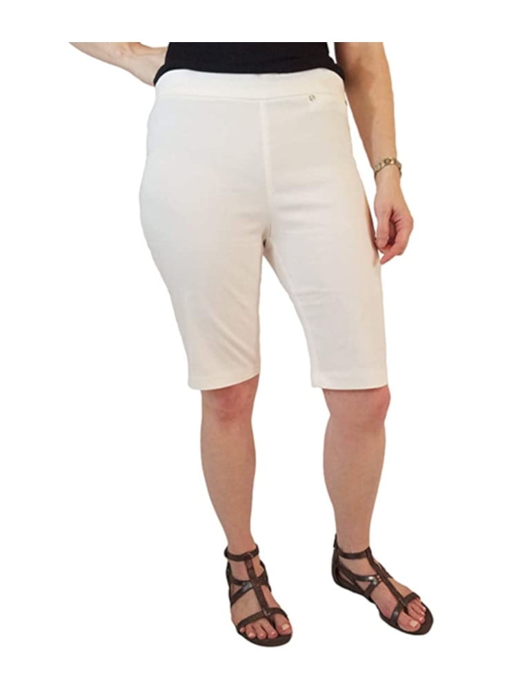 Rafaella Womens Size 18 Comfort Pull-On Stretch Bermuda Shorts, Snow White - Walmart.com