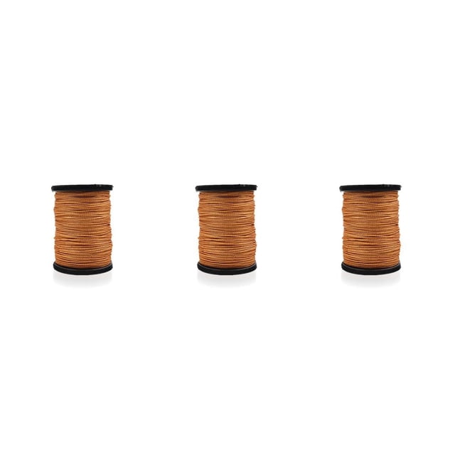 Ounissouiy Líneas de pesca de nailon, alambre para cometa, cables de carpa de mano multifuncionales, Color sólido trenzado para reparar el Marrón 3piezas