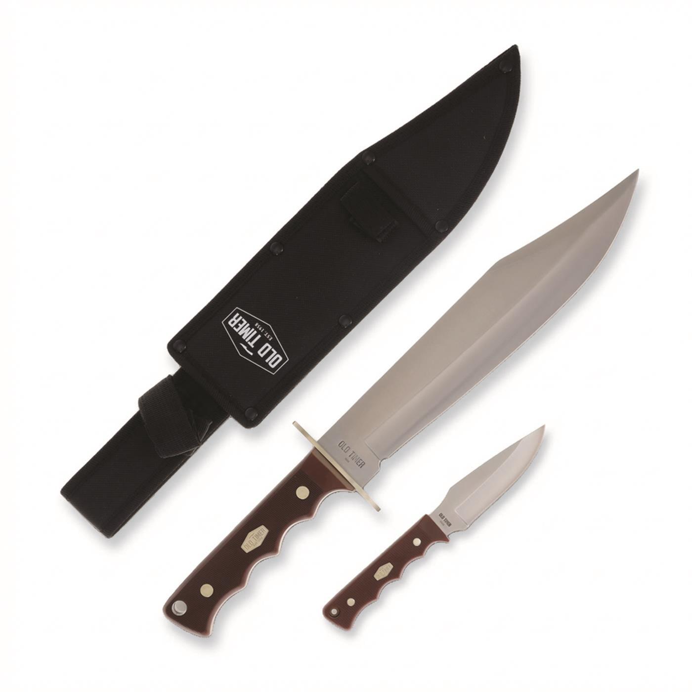 Old Timer Bowie and Small Fixed blade Knife Combo
