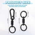 thumbnail image 2 of Uxcell Keychain Clips with O Rings, 2 Pcs Quick Release Key Chain Rings Spring Double Ring Keychain Holder Spring Snap Hook Organizer for Car Keys, Backpack, Women, Man, Black, 2 of 7