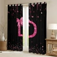 thumbnail image 2 of Manfei Letter Monogrammed Bow D Blackout Curtains Set of 2 (52x84 Each) for Boys Girls,Bling Glitter Window Curtains,Dreamy Princess Curtains and Drapes,Lightweight Room Decor, 2 of 6