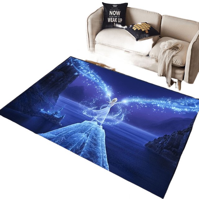 Ice And Snow World Carpet, Bedroom, Princess, Bedside, Elsa Floor Mat, Very Suitable For Living Room, Large Dining Room-QQ