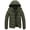 Green, variant on Men's Winter Coat Hooded Puffer Jacket Quilted Thicken Down Alternative Coat Dark Grey, Medium