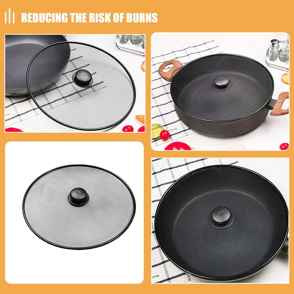 SOPOTUTU 2-Pack 10 Inch Frying Pan Splatter Screen Grease Guard for Kitchen Cooking and Oil Splash