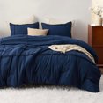 thumbnail image 2 of Queen Comforter Set With Sheets - 4 Pieces Soft Navy Blue Bedding Sets, 2 of 10
