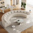 thumbnail image 7 of Plush Corduroy Curved Sectional Sofa with 12 Pillows | Modular Design | No Assembly Required, 7 of 7
