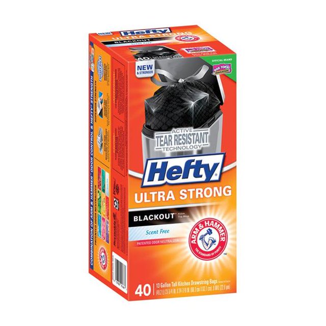 Reynolds Consumer Products 6339121 Hefty Ultra Strong 13 gal Tall Kitchen Bags Drawstring - 40 Count