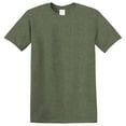 thumbnail image 4 of Gildan Short Sleeve T-Shirt for Men - L Size | 50/50 Cotton/Poly Crew Neck Tee, Heather Military Green, 5.3 oz, 4 of 6