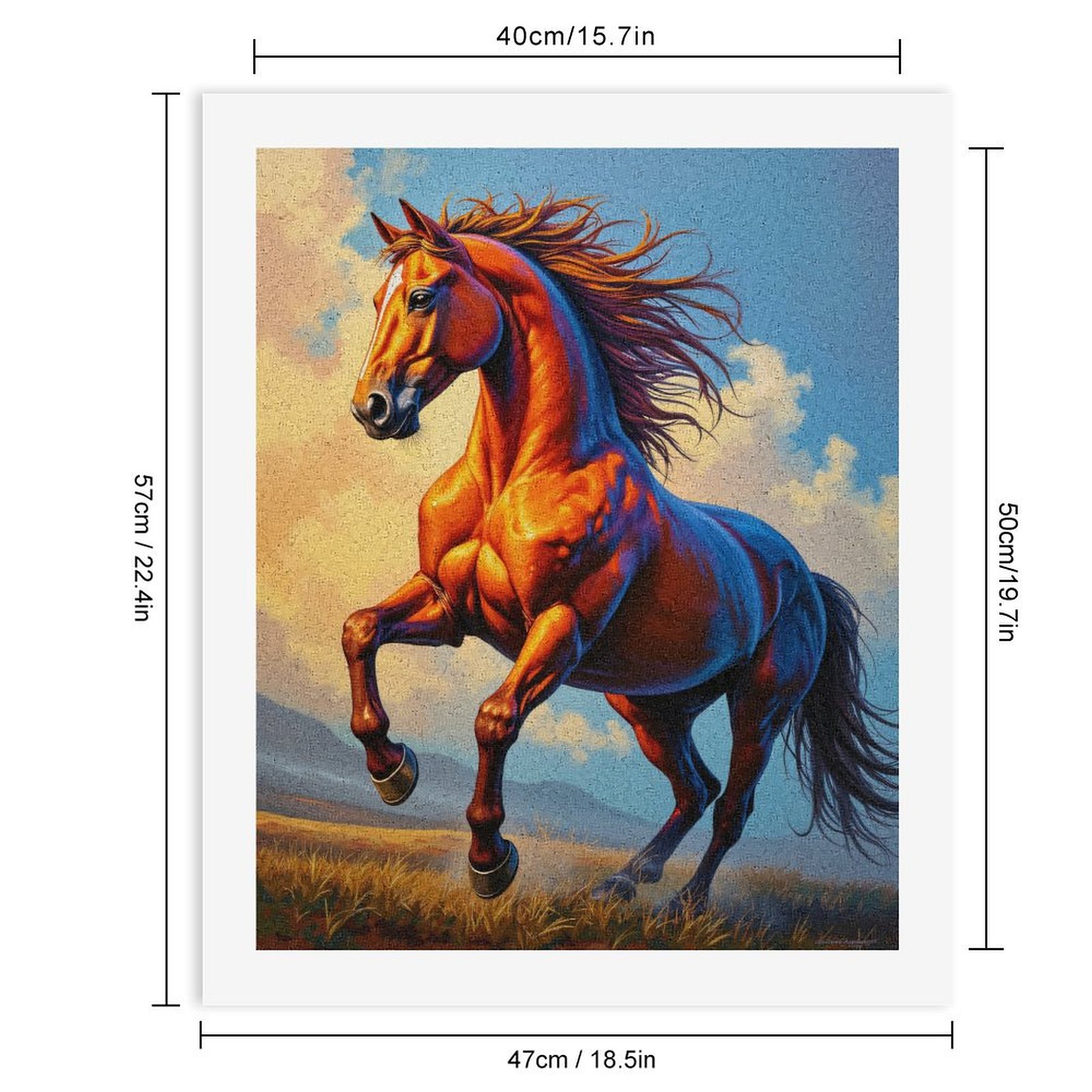 Paint By Numbers Kit for Adults Beginner - DIY Majestic Galloping Horse Art Canvas Painting Kits for Adults, Frameless Paint By Number for Adults for Home Wall Decor 16x20 Inch