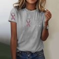 thumbnail image 2 of TSADFHJI Hauts d'Été Boho pour Femmes T-Shirt Décontracté Mode Imprimé Col Rond Manches Courtes m Blanc, 2 of 6