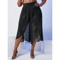 thumbnail image 2 of El tamaño de la gasa más grande se superpone a la pierna ancha pantalones sueltos Rosegal Pantalones de talla grande, 2 of 5