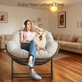 thumbnail image 4 of Outdoor Patio Rocking Chairs, Oversized Papasan Rocking Chair Indoor with Padded Cushion, 4 of 6