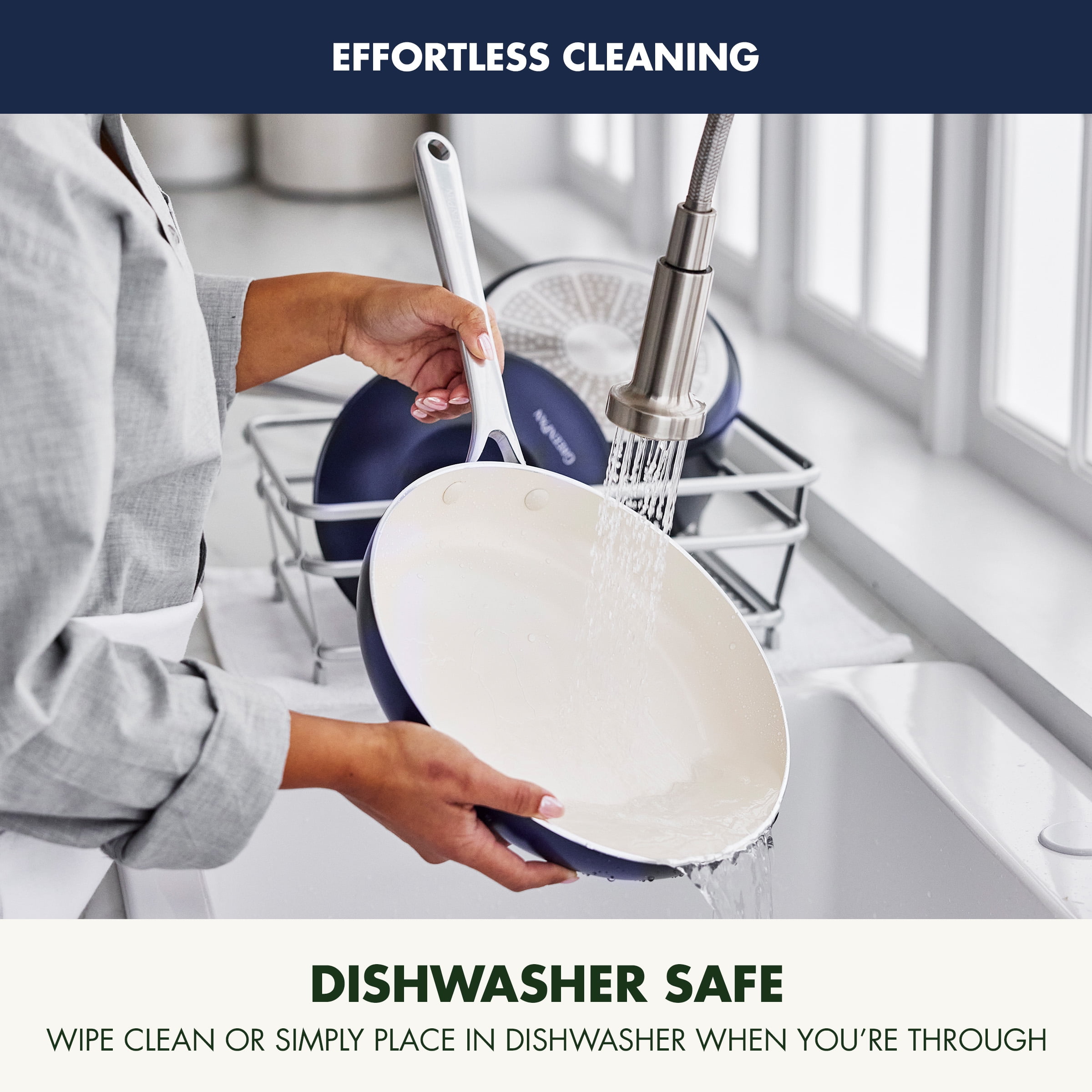 GreenPan Balance 8" Fry Pan Ceramic Nonstick, Toxin-Free, Dishwasher & Oven Safe, Oxford Blue