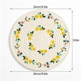 thumbnail image 3 of MMJ Cotton Rope Braided Placemat Round Heat Resistant Trivet Mat Natural Woven Floral Printed Kitchen Table, 3 of 9