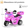 thumbnail image 2 of Moto Montable Costway para Niños 6 V Rosa con 3 Ruedas Música Incorporada, 2 of 7