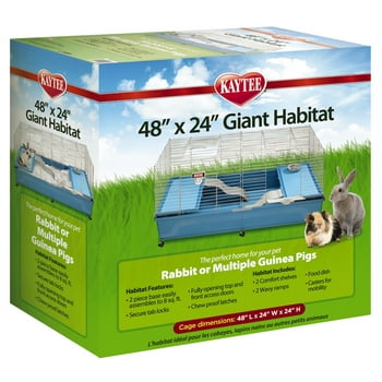 Kaytee My First Home Giant Habitat with Casters, for Rabbits or Guinea Pigs, 48 x 24 in