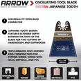 thumbnail image 2 of Arrow OSC106-10 Japanese Tooth Oscillating Tool Blade for Hardwood, Wood, PVC, Drywall, Universal, Fits Most Multitools, 2-11/16 inch, 10-Pack, 2 of 3