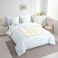 thumbnail image 3 of Feelyou Kawaii Letter B Twin Bedding Sets 7-Piece, Fashion Sequin Print Bedding Comforter Set, Teens Kids Boys Girls Reversible Sheet Sets, Microfiber Bedroom Decor, 3 of 8