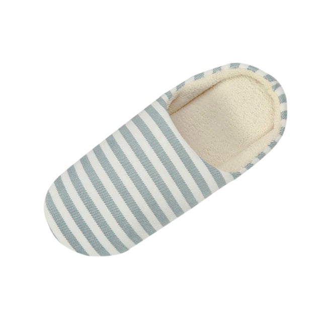 Qertyioot Pantoufles Chaudes à Rayures pour Hommes et Femmes Antidérapantes pour Intérieur
