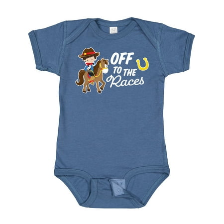 

Inktastic Off to the Races with Cowboy on Horse Gift Baby Boy Bodysuit