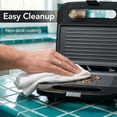 thumbnail image 6 of OVENTE Electric Panini Press Grill with Nonstick Plates, LED Indicator Lights, Thermostat Control, Cool Touch Handle, Compact Sandwich Maker Perfect for Cooking Breakfast, Snacks & More Black GP0401B, 6 of 8