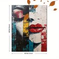 thumbnail image 3 of Abstract Red Lips Canvas Wall Art，Suitable for Living Room， Bedroom， Bathroom， Office， and Hallway Decoration., 3 of 8