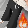 thumbnail image 2 of Womens Fleece Flare Leggings High Waisted Tummy Control Yoga Pants No Front Seam Bootcut Bell Bottoms Workout Activewear, 2 of 7