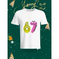 thumbnail image 1 of Fashionable Number 67 Pattern Short Sleeve T-Shirt Personalized Creative Versatile Casual Top This T-shirt features a unique and eye-catching design with the number 67 in a vibrant and playful style., 1 of 6