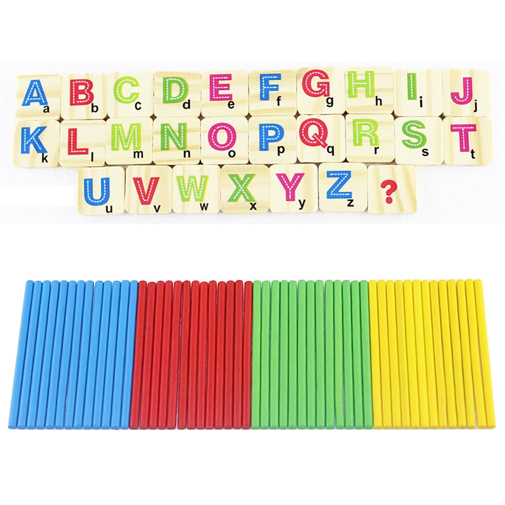 Wooden Numbers Mathematics Early Learning Counting Kids Educational Toy PF 