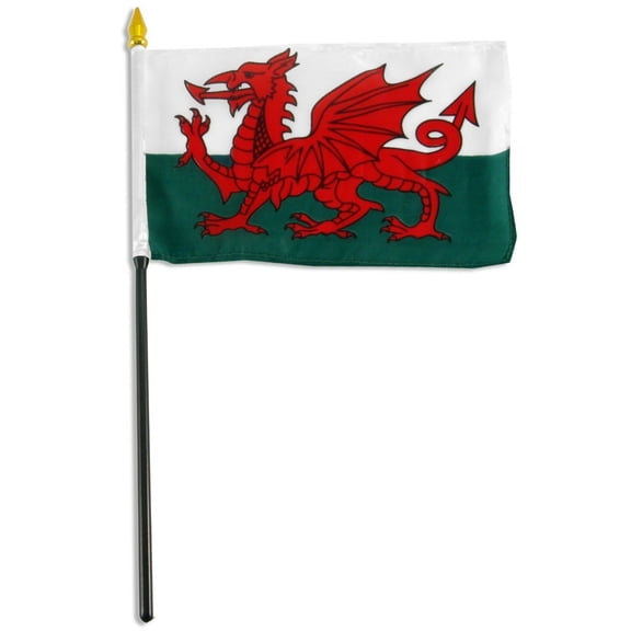 Wales Dragon Country 4"x6" Flag Desk Table Stick (sewn edges)
