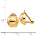 thumbnail image 4 of 14k Yellow Gold Non Pierced Half Ball Omega Back Stud Earrings Button, 4 of 8