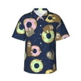 thumbnail image 2 of Goofa Sloth with Donuts Hawaiian Shirt for Men, Unisex Summer Beach Casual Short Sleeve Button Down Shirts,Aloha Tropical Floral print shirt-Small, 2 of 9