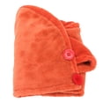 thumbnail image 1 of Toalla de pelo para mujer, sombrero absorbente para secado de cabello con botón para ducha, Sauna, Spa, naranja, 1 of 8