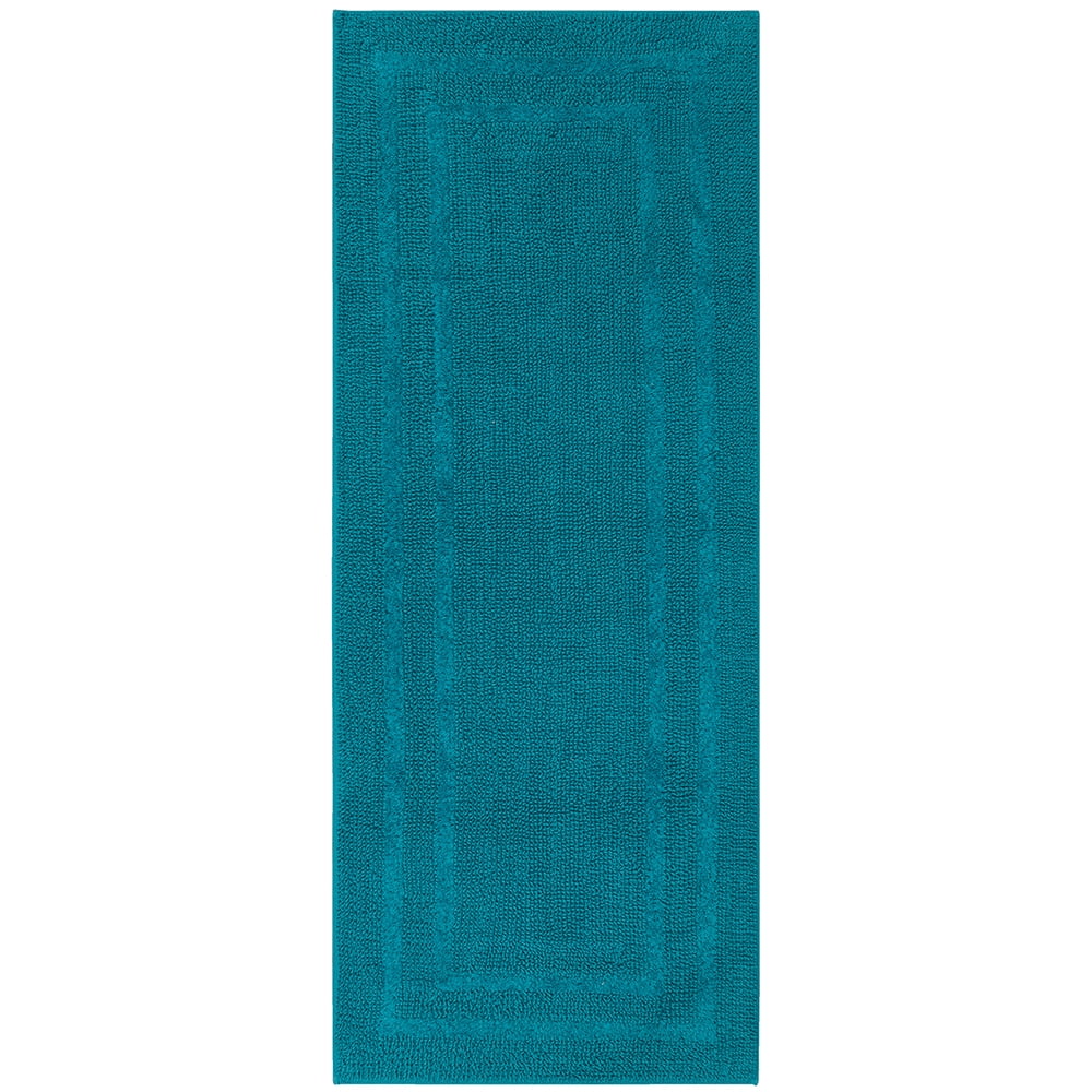 Mohawk Home Cotton Reversible Bath Mat, Fiesta Teal, 2' x 5'