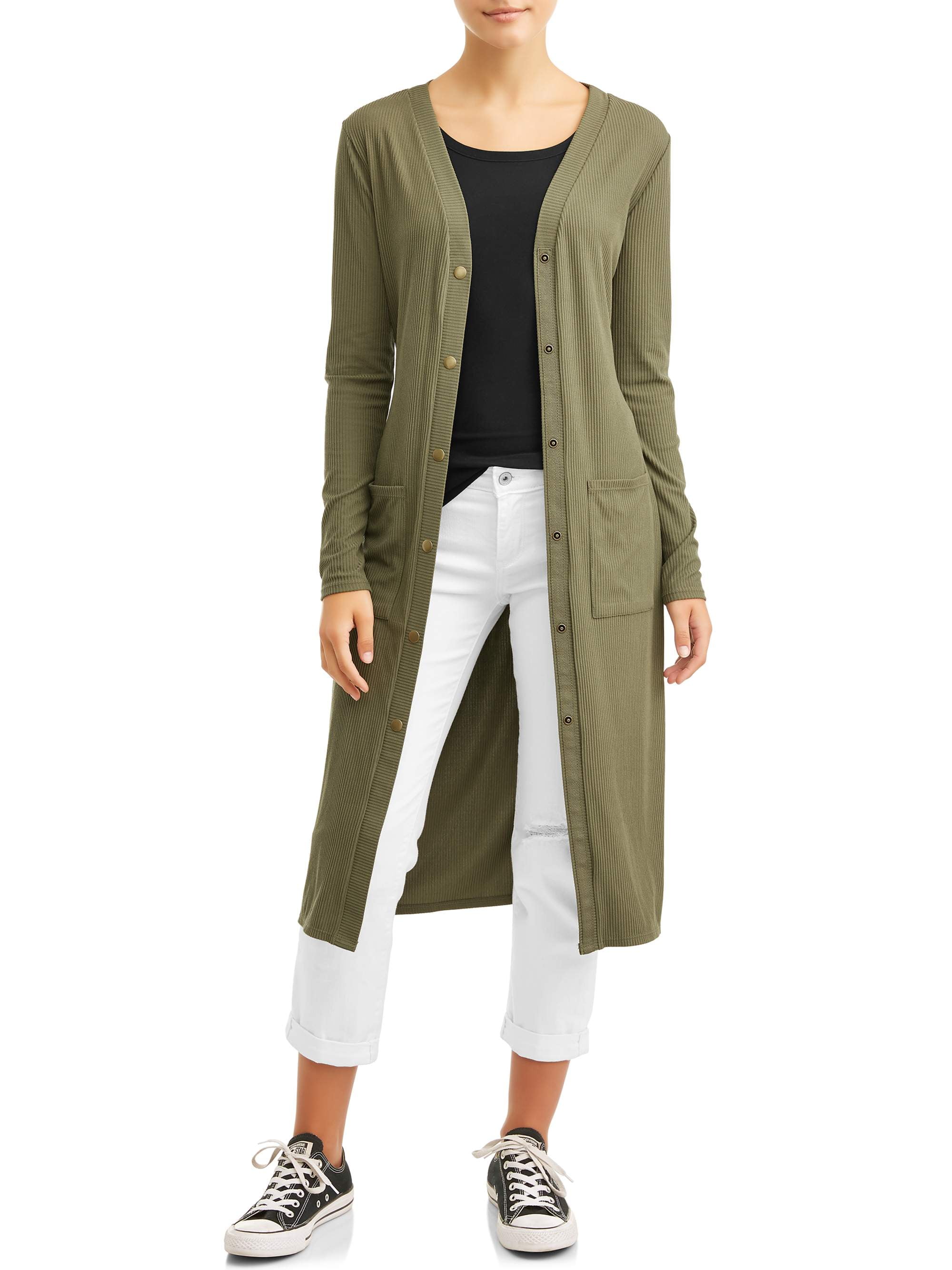 ribbed duster cardigan