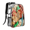 thumbnail image 3 of Honeii Christmas Cookies Print Clear Backpack Heavy Duty Transparent Bag 17" See Through BookBag for Women Men Adults Work Festival Sports Travel, 3 of 7