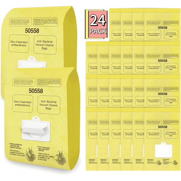 24 Pack 5055 50558 Vacuum Bags for Kenmore Canister Type C/Q 50555 50557 Replacement vacuum cleaner bags for kenmore canister 200 400 600 800 Series Vacuum Cleaner
