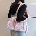 thumbnail image 2 of Puffer Tote Bag Quilted Crossbody Bags for Women Puffy Shoulder Handbag Carry on Weekender Bag Y2k Bow Purse Travel Work, 2 of 6