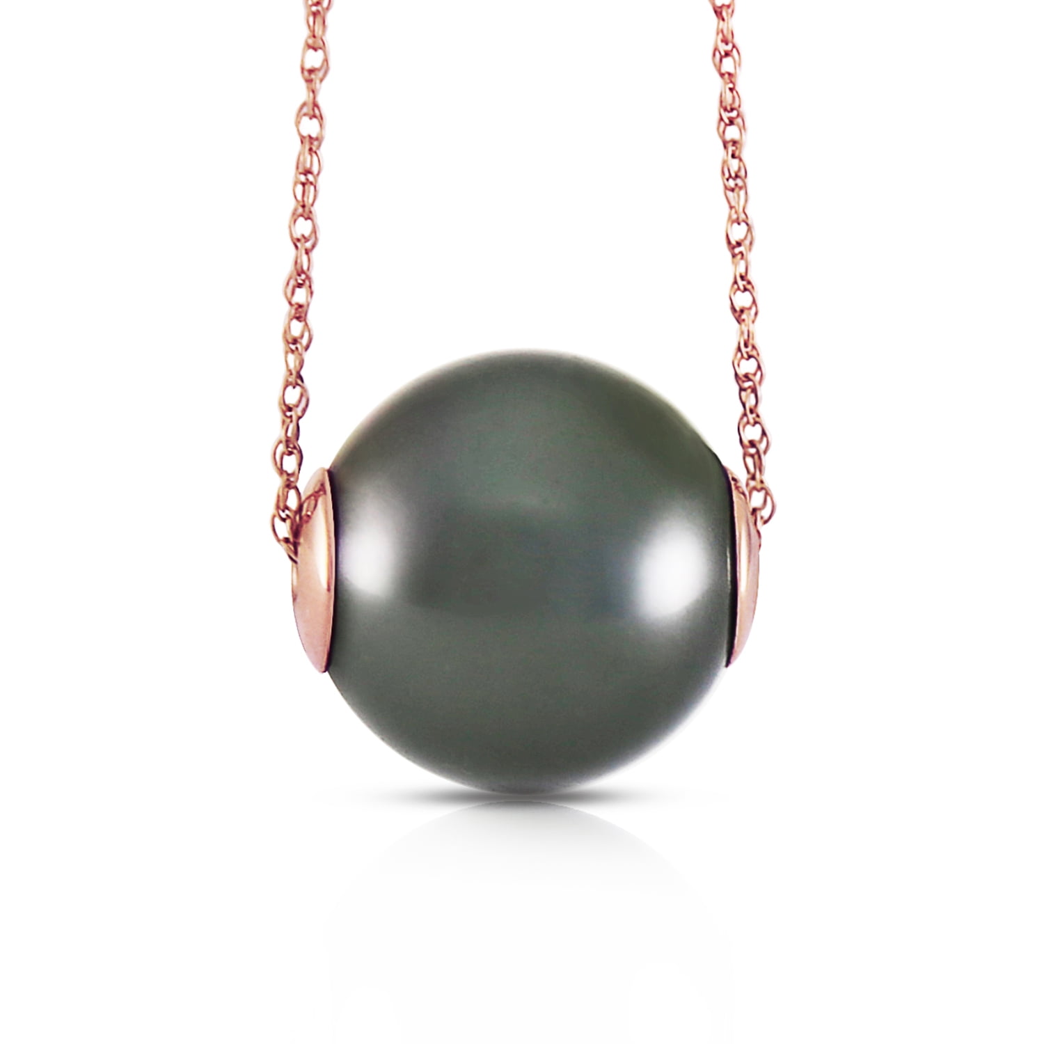Galaxy Gold 14K Solid Gold Natural Pearl Pendant Necklace for Women - Rose Gold Fine Jewelry