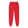 thumbnail image 5 of Women's Fleece Lined Sweatpants with Pockets, High Waist Drawstring Joggers for Athletic Workout and Casual Wear, Thermal Warm Pants for Autumn Winter, Plus Size Comfortable Sports Pants Red XL, 5 of 6
