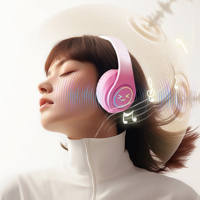 Gradient Color Bluetooth Headset Heavy Colorful Luminous Wireless Headset Headset