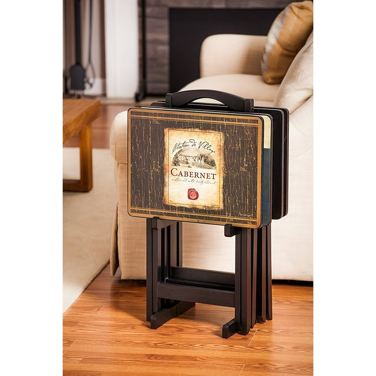 Evergreen Nautical TV Tray Set with Stand S 4 Walmart