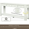 thumbnail image 4 of Console Table, Entryway Table with Storage Drawers and Bottom Shelf, Classic Accent Sofa Table, Console Tables with Solid Wood Frame and Legs for Entryway Bed Room Living Room Apartment, White, 4 of 9