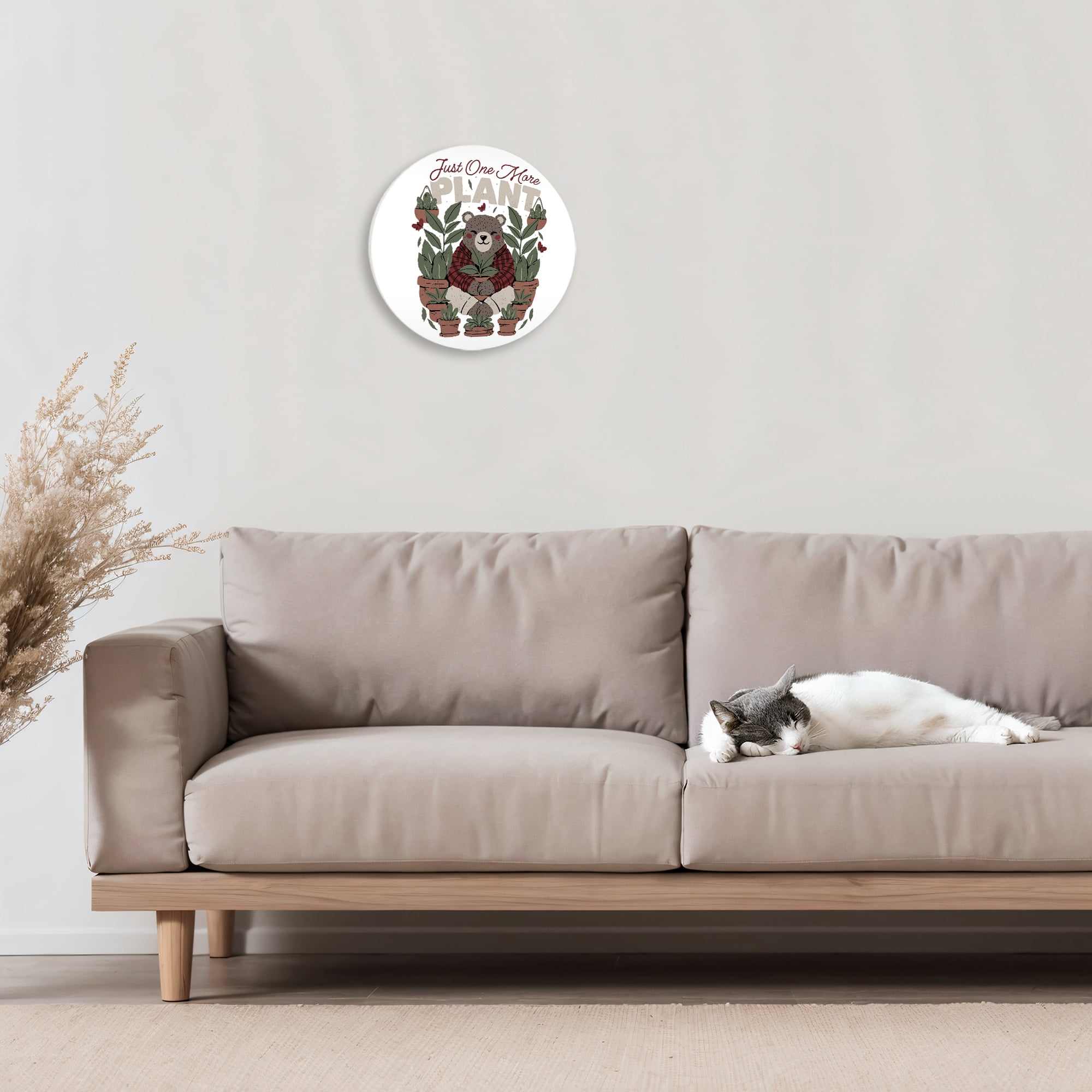 Stupell Industries Just One More Plant Circular Wall Plaque, design by Tobe Fonseca