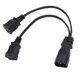 thumbnail image 1 of C Cable de Alimentació del adaptador del Divisor, 30 cm 1 en 2 out iec320 c14 masculino a nema 1 15r cable de alimentación femenina pvc shell outter para monitorios lcd, 1 of 7