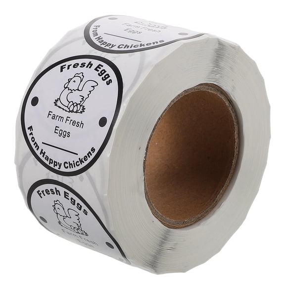 GOOHOCHY Chicken Eggs Labels Black Paper 1 Roll 500 Sheets 2.9X5.9In