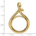 thumbnail image 4 of 14k Yellow Gold Curled Teardrop Prong Setting Coin Bezel Pendant Mounting - Fits 22mm, 4 of 4