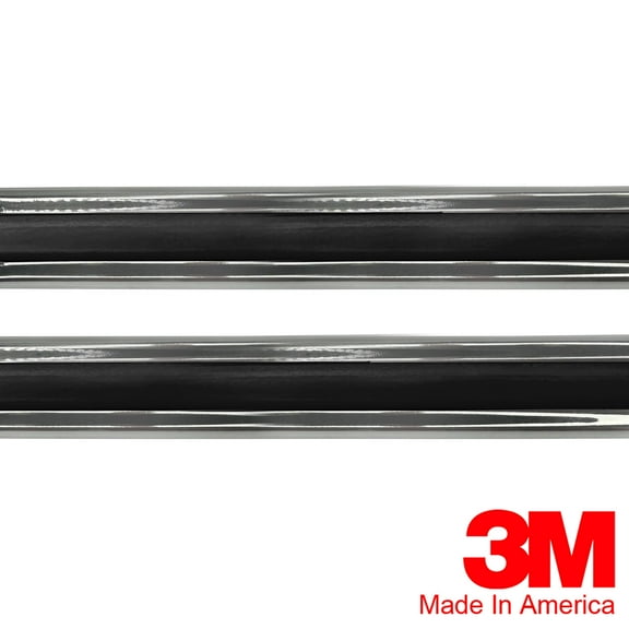 Vintage Style 5/8" Black & Chrome Side Body Trim Molding