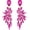 05-Fuchsia, variant on Women's Wedding Bridal Crystal Teardrop Multi Marquise Cluster Bling Dangle Earrings