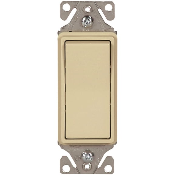 Cooper 7511V Ivory Single Pole Illuminated Decorator Rocker Light Switch